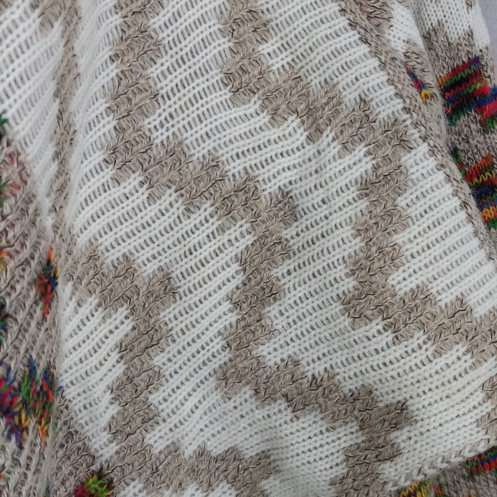 Design Lab Beige Multicolor Patterned Cardigan Size L - Picture 5 of 10